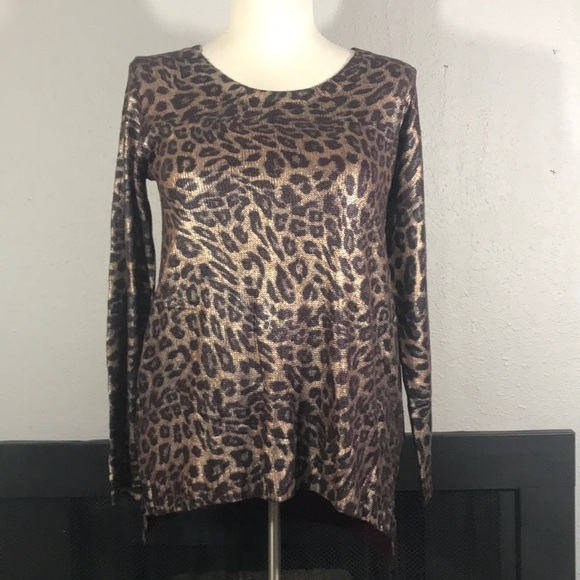 Alberto Makali NWT Gold Leopard Print Sweater size XL - Picture 1 of 9